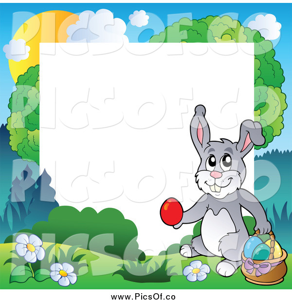 Bunny with Easter Basket Border