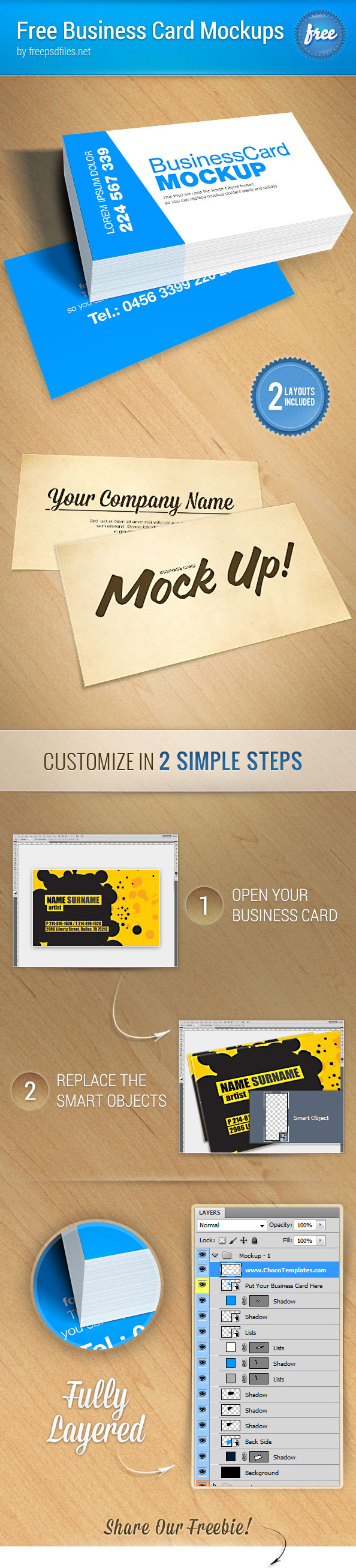 Business Card Mockup PSD File