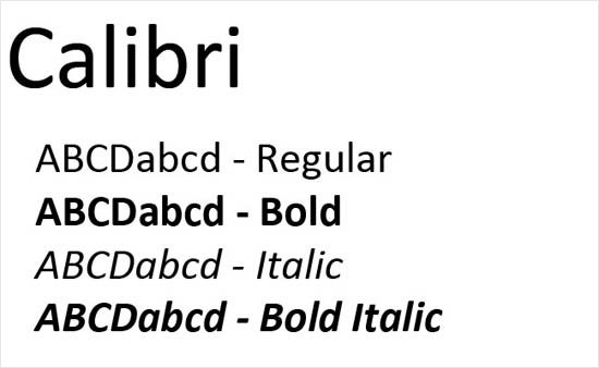 Calibri Font Calibri Font