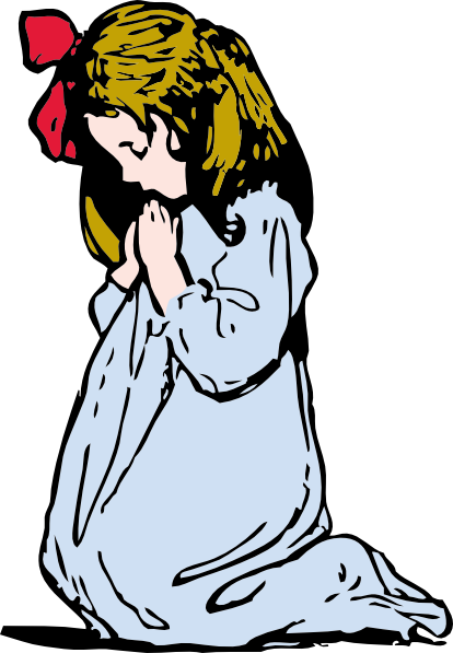 Cartoon Girl Praying Clip Art