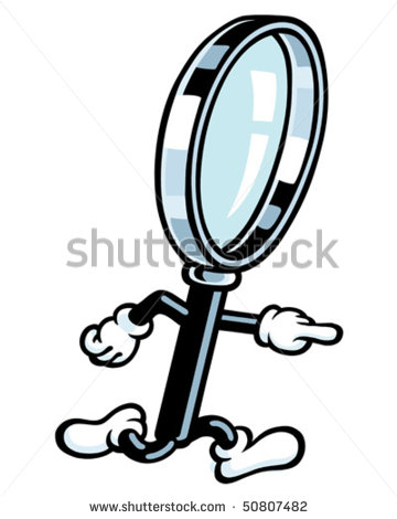 Cartoon Guy with Magnifying Glass