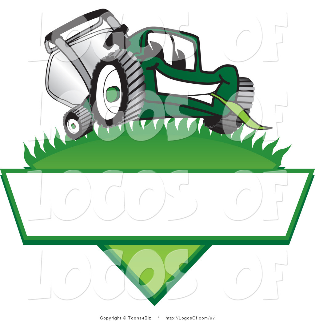 Cartoon Lawn Mower Logo