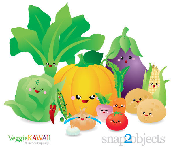 Cartoon Vegetables Vector Free