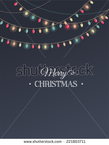 Chalkboard Background with Christmas Lights