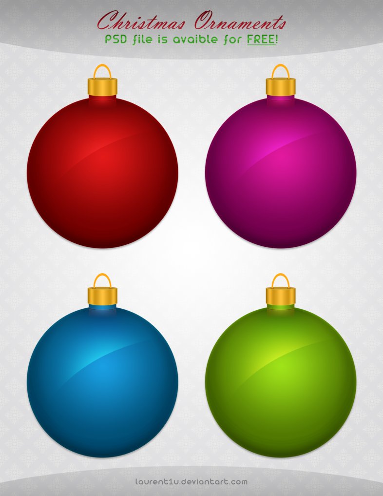 Christmas Ornaments PSD Download