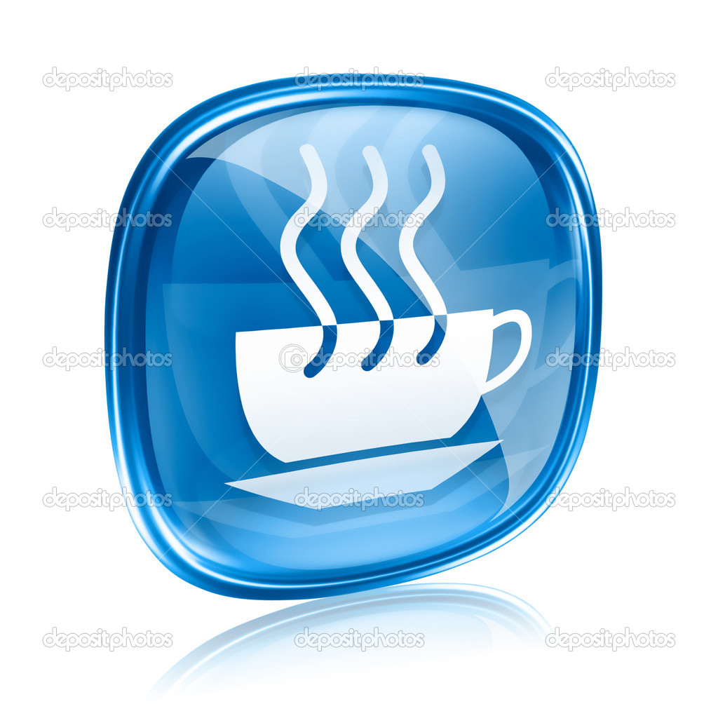 Coffee Cup Blue with White Background