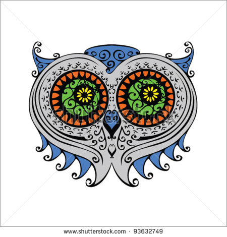 Colorful Owl Head