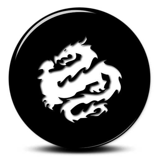 Cool Icon Black and White Dragon