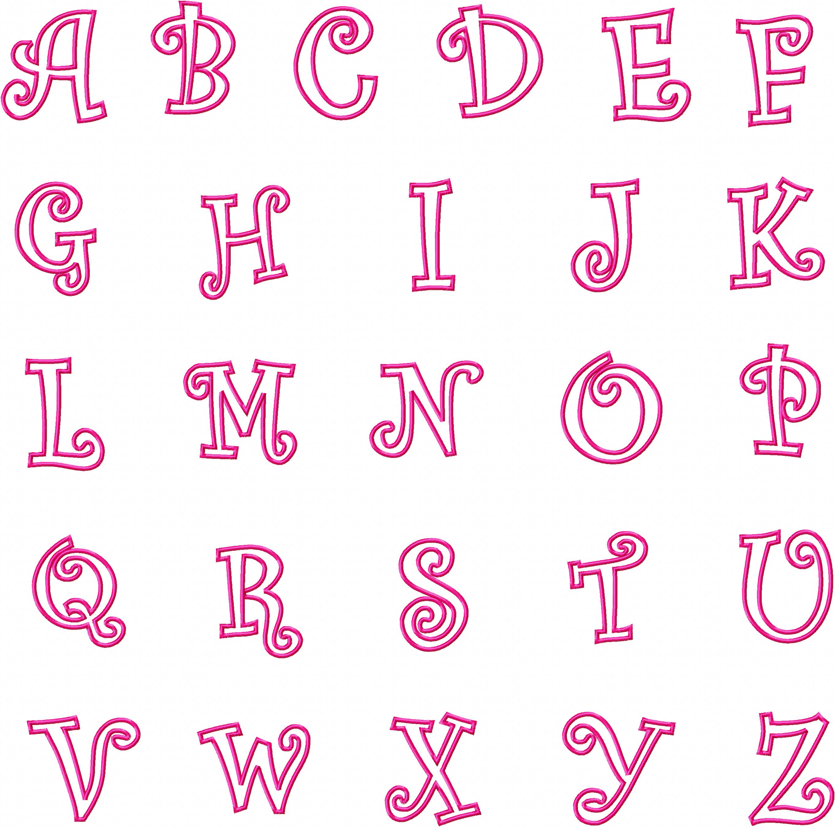 Curlz Applique Font Embroidery Curlz Applique Font Embroidery