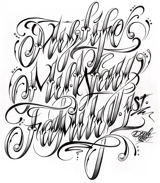 Cursive Tattoo Lettering Font Cursive Tattoo Lettering Font