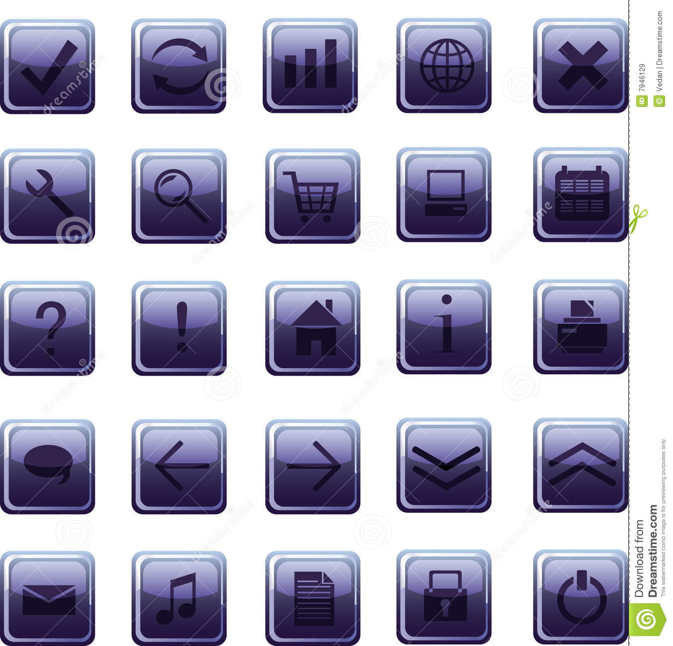 Dark Blue Button Icon