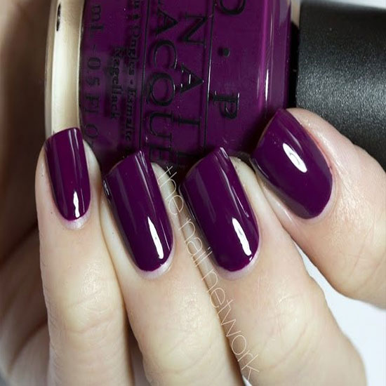 Dark Purple Nails with Design
