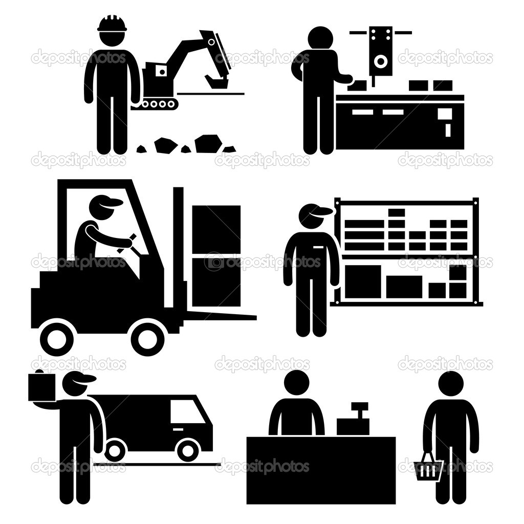 Distributor Business Stick Figure Clip Art