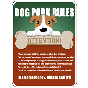 Dog Park Rules Signs