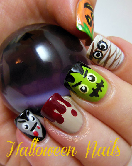 Easy Halloween Nail Art Designs