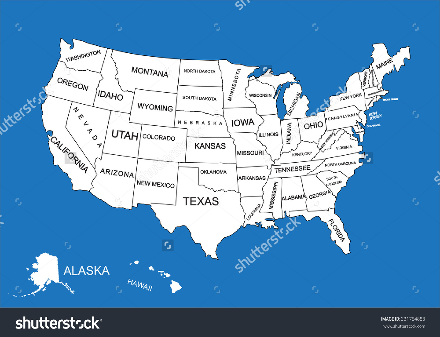 Editable Blank United States Map