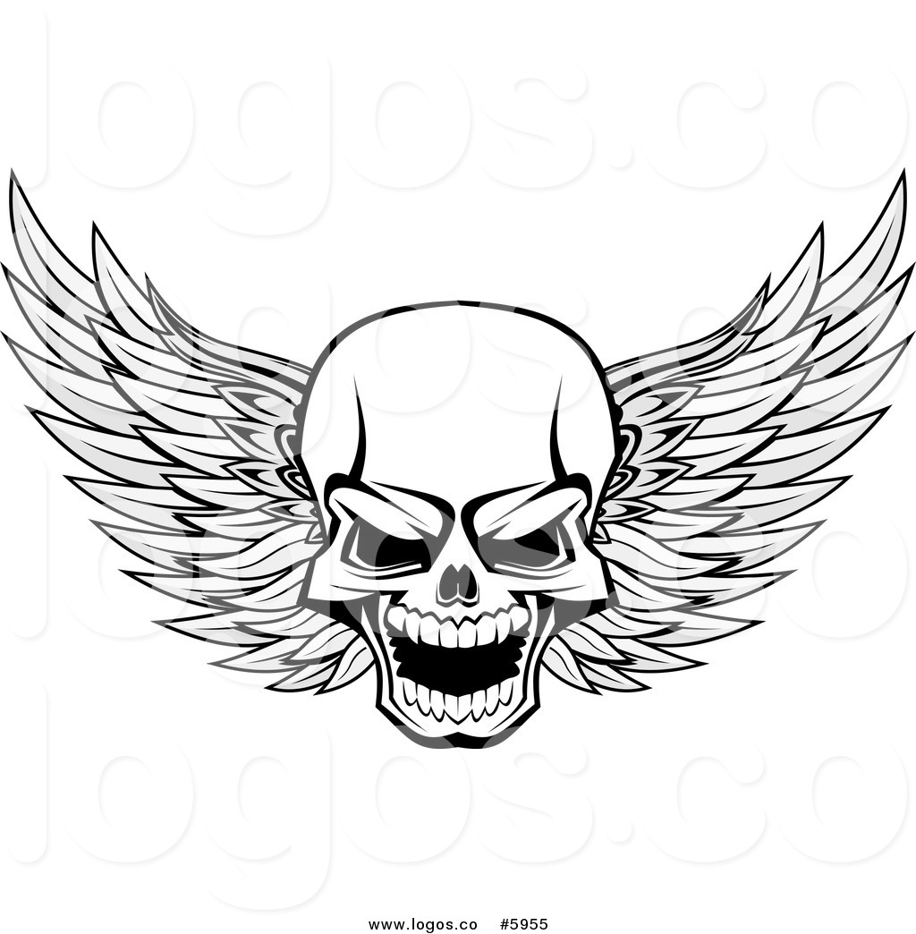 Evil Skull Clip Art Black and White