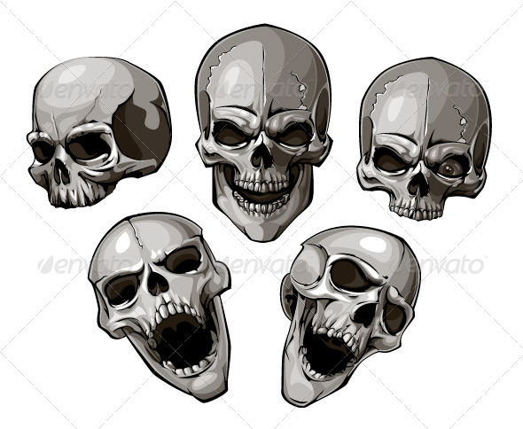 Evil Skull Vector Illustration