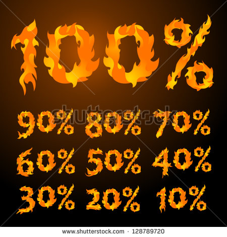 Fire Number Fonts Vector
