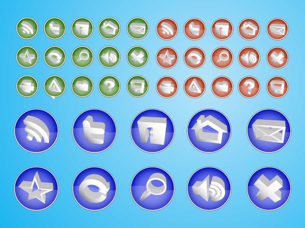 Free 3D Web Buttons and Icons