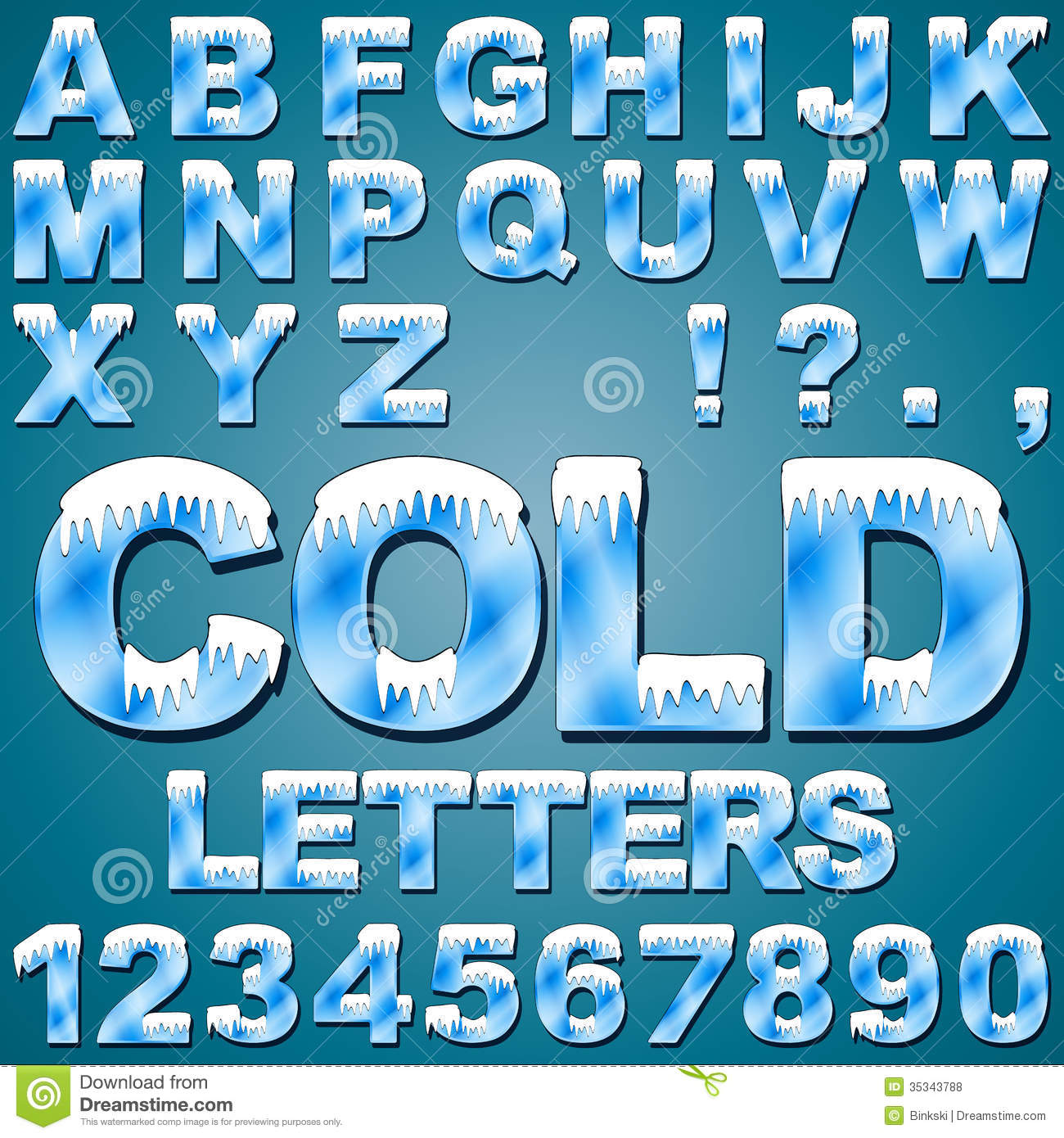 Frozen Ice Letters Font