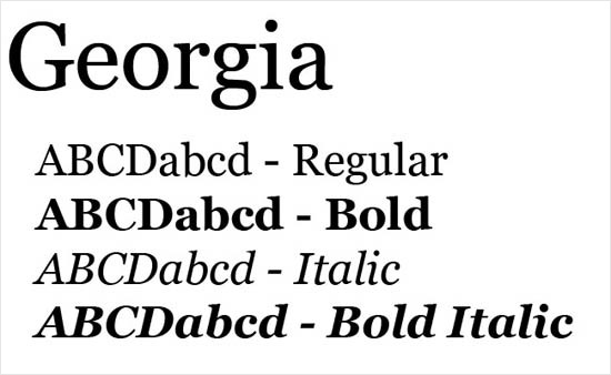 Georgia Font Family Georgia Font Family
