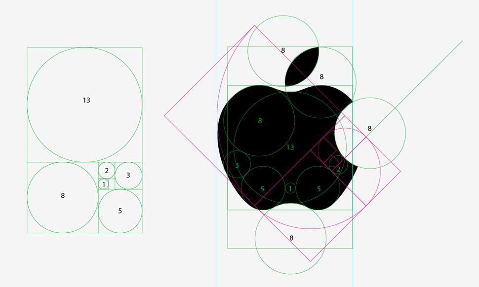 Golden Ratio Apple Logo