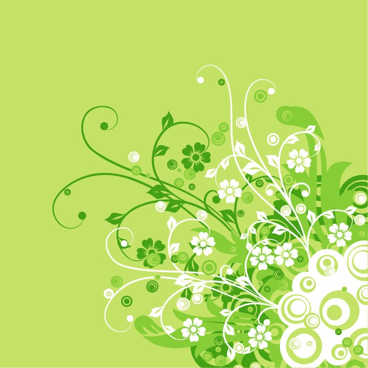Green Swirl Floral Design