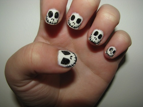 Halloween Jack Skellington Nail Art Design