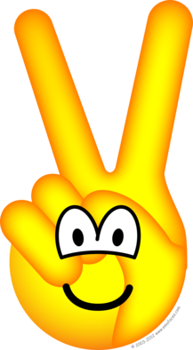 Hand Peace Sign Emoticon