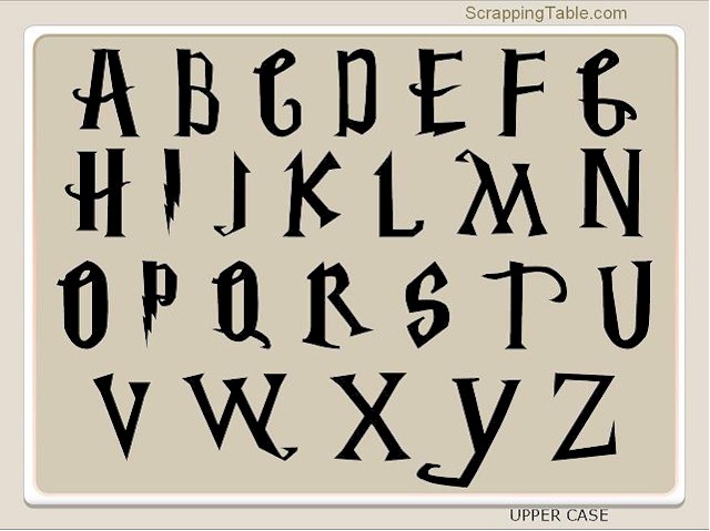 Harry Potter Font Alphabet Letters