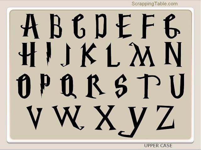 Harry Potter Font Alphabet Letters Harry Potter Font Alphabet Letters