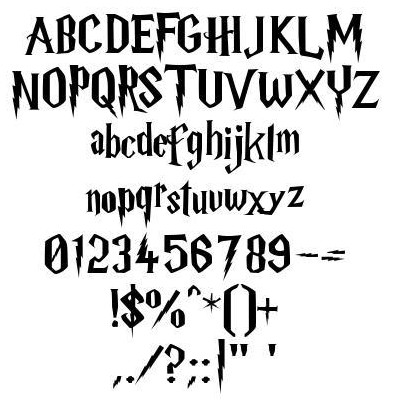 Harry Potter Font Alphabet