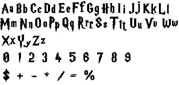Harry Potter Font Cross Stitch Harry Potter Font Cross Stitch