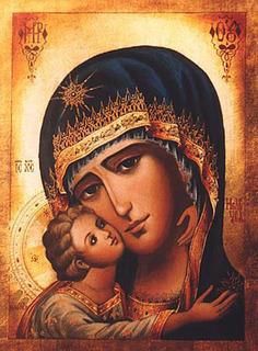 Images of Icon of Virgin Mary and Baby Jesus