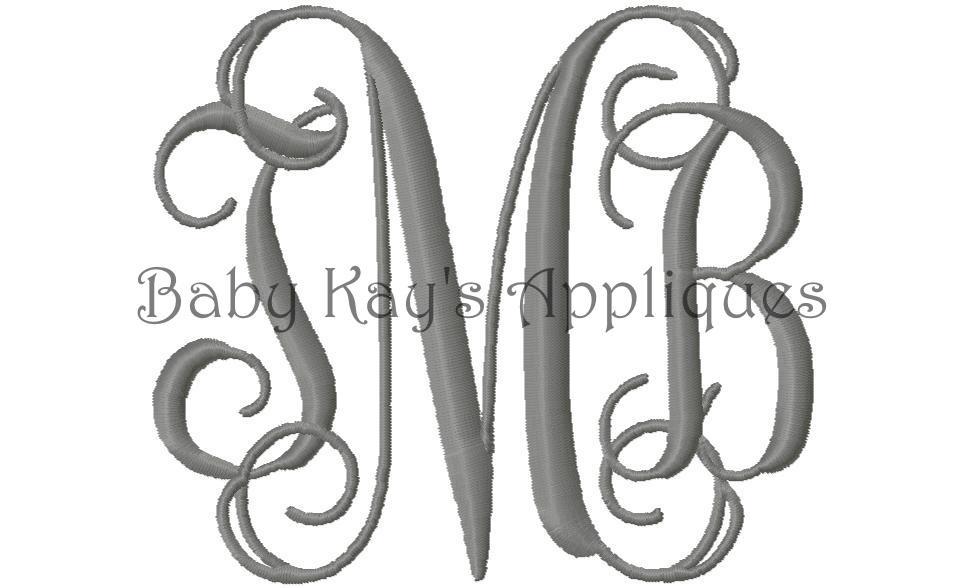 Interlocking Vine Monogram Embroidery Font