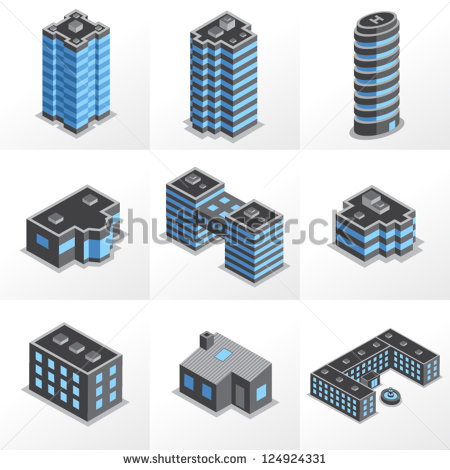 Isometric Building Vector Icon Isometric Building Vector Icon