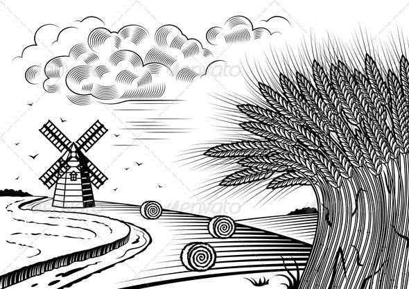 Landscape Clip Art Black and White