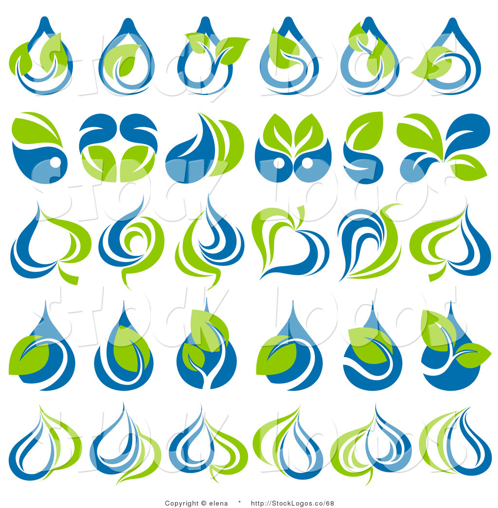 Leaf Water Drop Logo