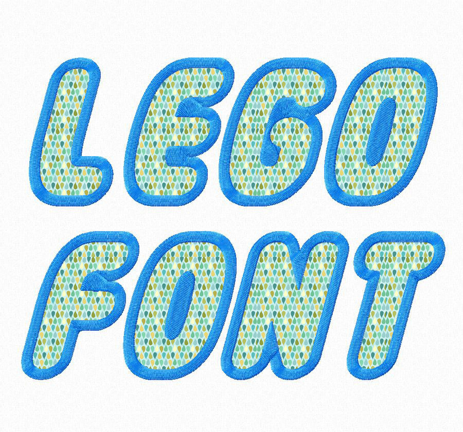 LEGO Machine Embroidery Applique Font LEGO Machine Embroidery Applique Font