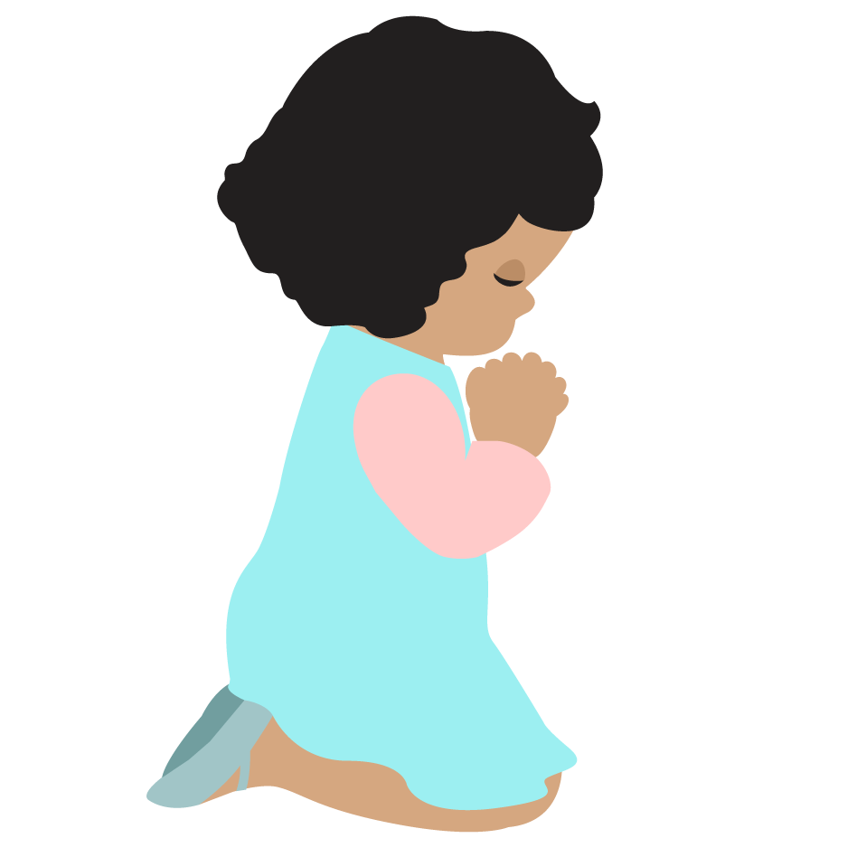 Little Girl Praying Clip Art