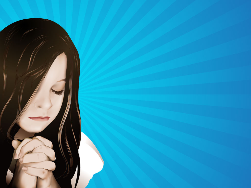 Little Girl Praying Clip Art