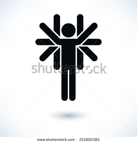 Man Figure with Multiple Hands