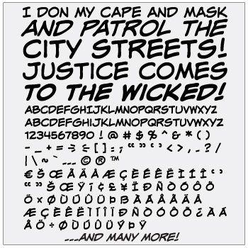 Marvel Comic Book Font