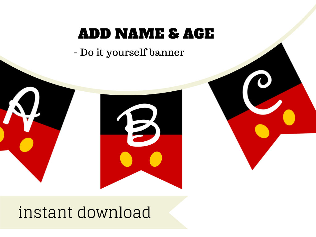Mickey Mouse Banner Free Printables