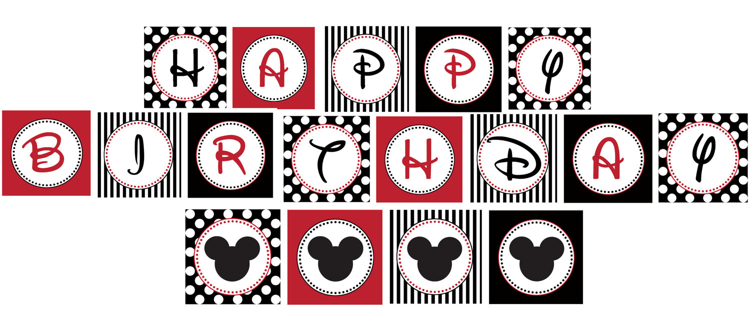 Mickey Mouse Birthday Banner Printable Mickey Mouse Birthday Banner Printable