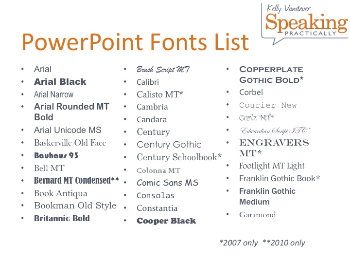 best font for presentation powerpoint