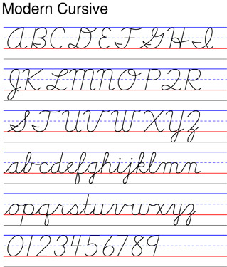 Modern Cursive Handwriting Worksheets