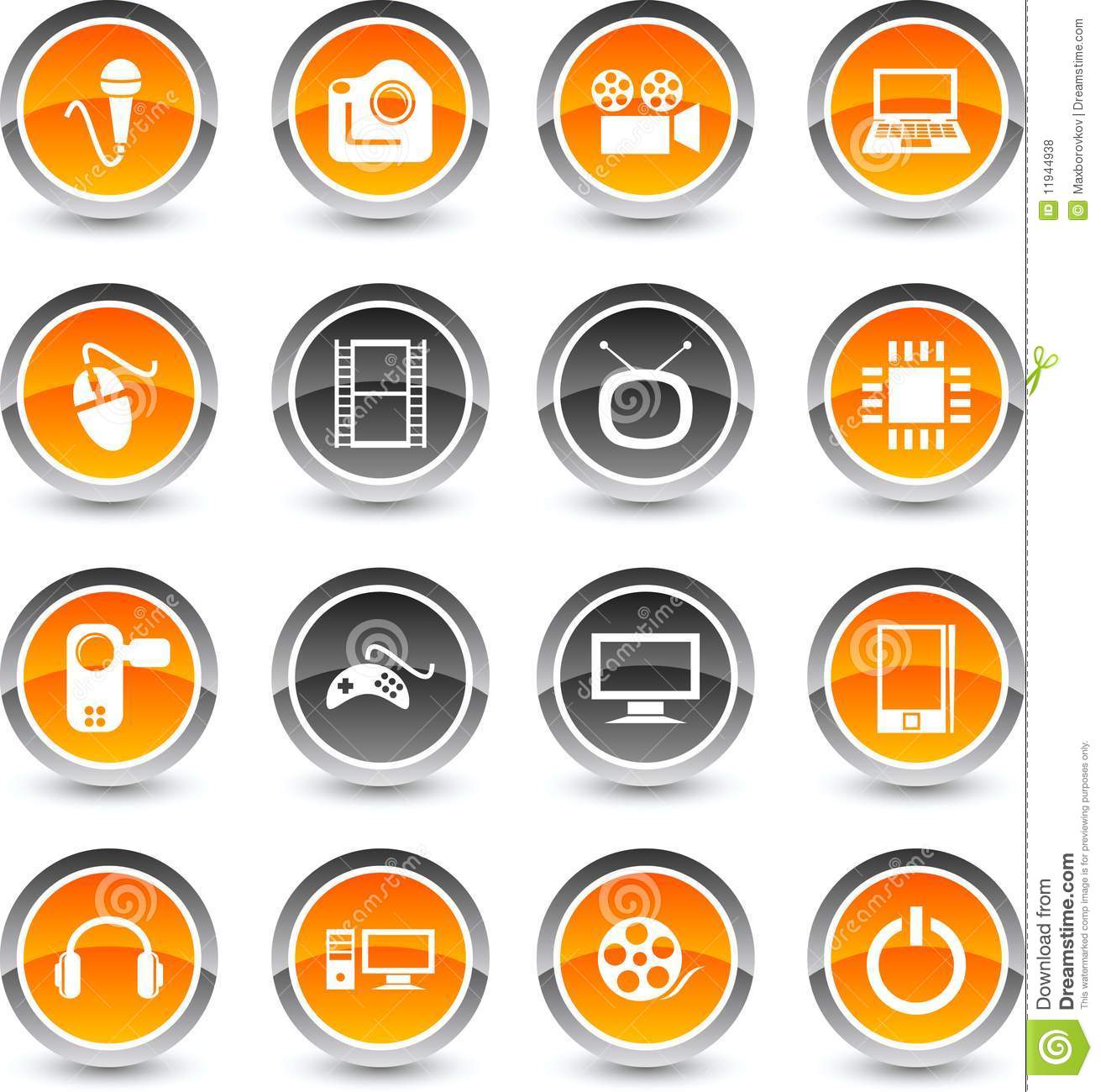 Multimedia Icons Vector