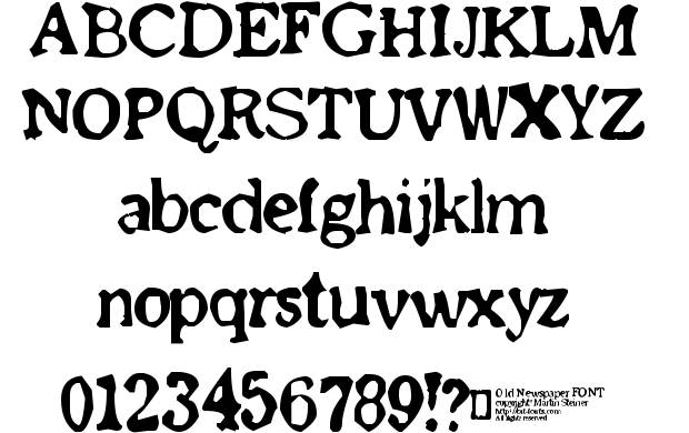 Old Newspaper Font Old Newspaper Font